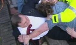 Deputy PM strikes protester after being egged during public appearance