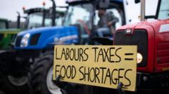 Farmers protest inheritance tax in London, demanding policy changes from government.