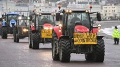 Farmers rally against Labour leader's support for controversial Budget proposal.