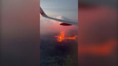 Passengers capture dramatic lava flow from EasyJet flight over Iceland's volcano