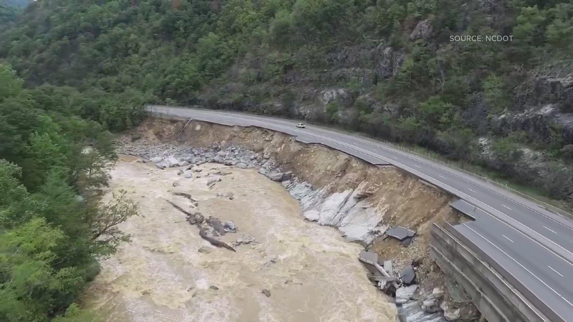 New damage delays I-40 reopening in North Carolina closed by Helene