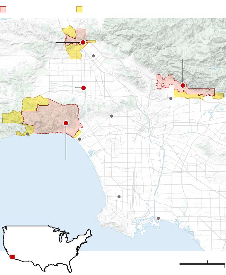 Where are mandatory evacuation orders for California wildfires? See LA maps.