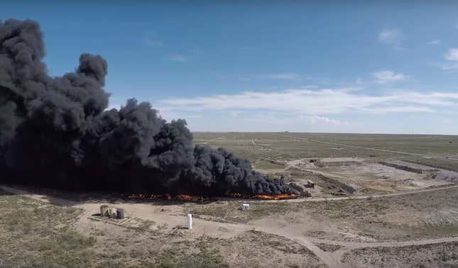 Texas Fire Burning 'Mountain' of Dirt and Tires Could Last Days