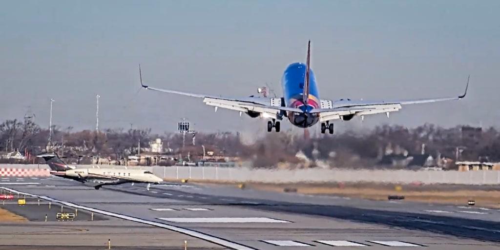 Passenger jet had to abort takeoff to avoid runway collision at New York's LaGuardia Airport